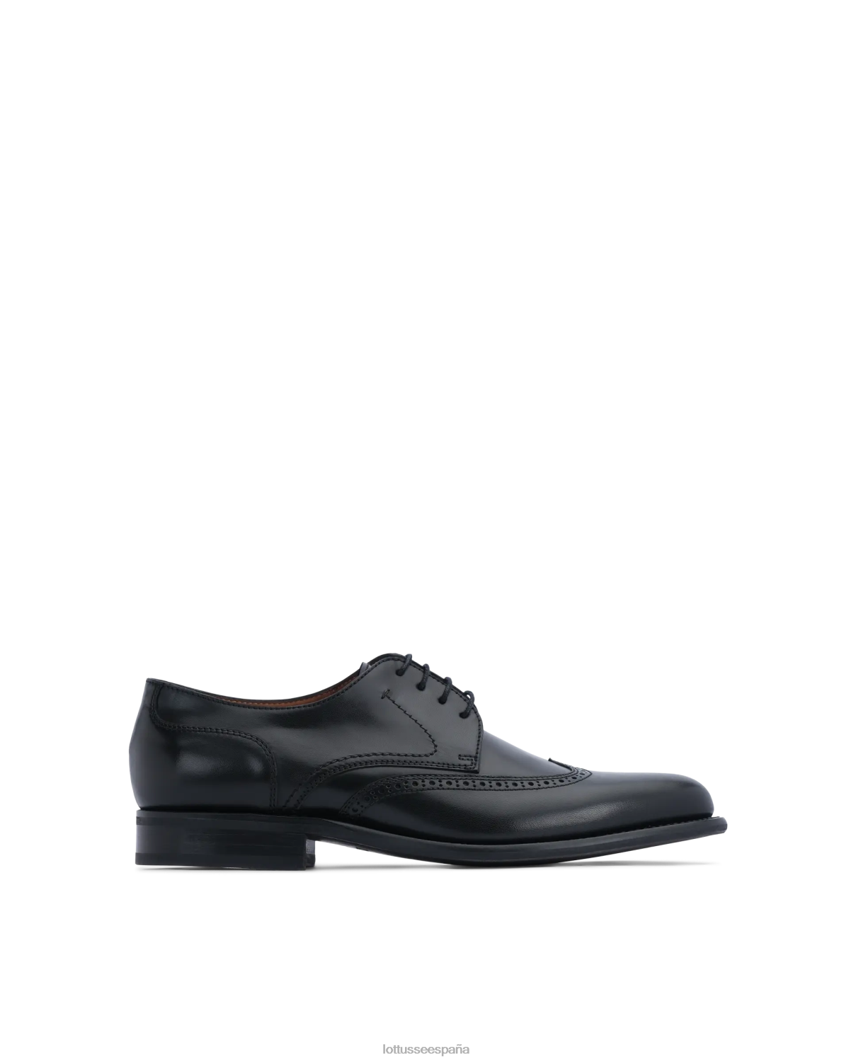 Lottusse derby de becerro brillante premium negro hombres calzado V40NX42