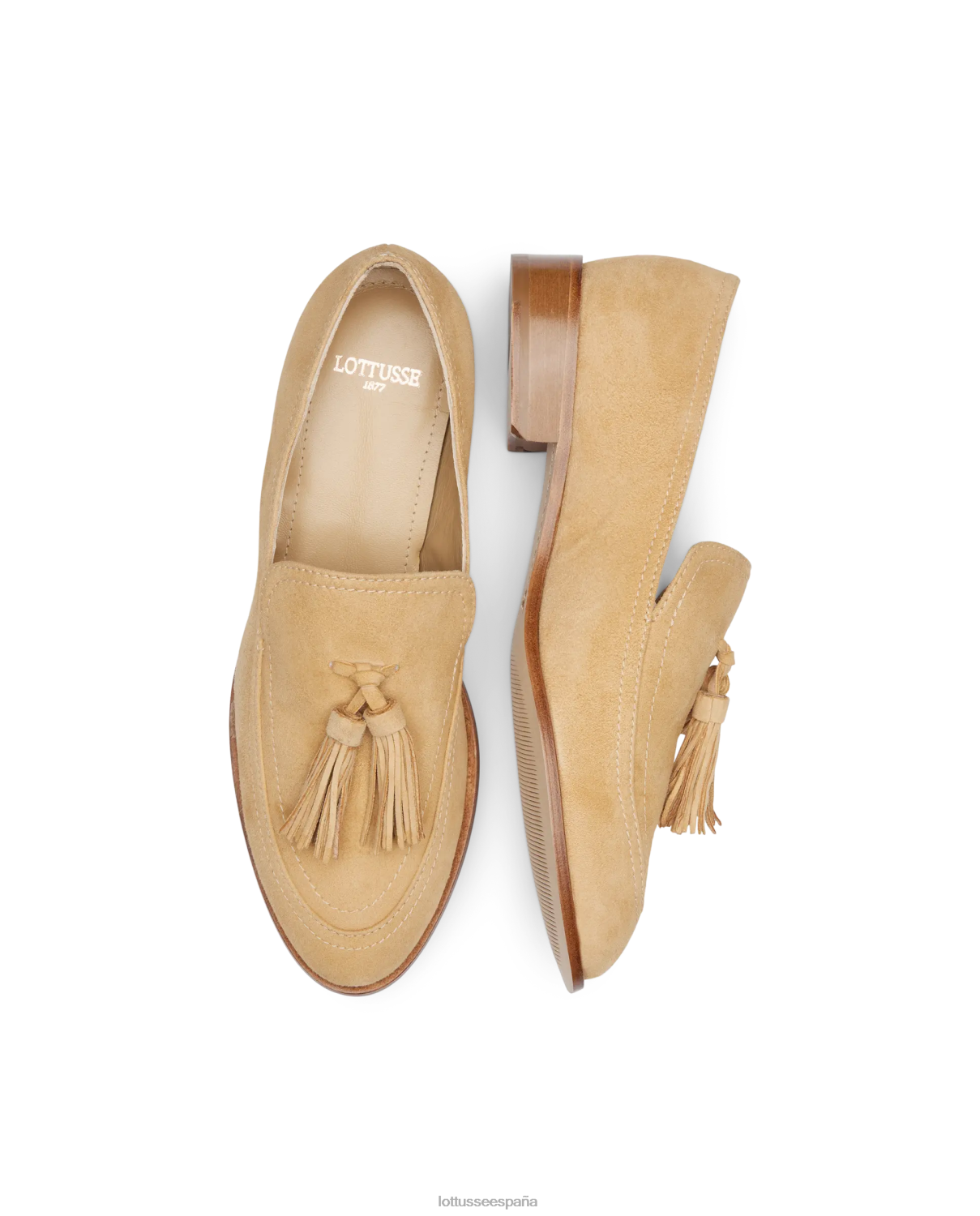 Lottusse mocasines claire de gamuza beige mujer calzado V40NX244